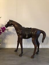 Leather Horse Handmade Cowboy Brown Stallion Metal Saddle 21 L x17 H x6