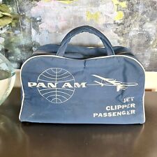 Panam Rare Vintage Original 1960s Blue Jet Clipper Passenger Small Carry On Bag picture
