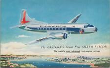 Postcard Airplane Fly Eastern's Great New Silver Falcon  picture