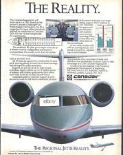  CANADAIR BOMBARDIER CRJ REGIONAL JET THE REALITY WILL ENTER SERVICE 1992 AD picture