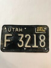 1971 71 Utah Motorcycle License Plate # F 3218 picture