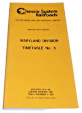 NOVEMBER 1985 CHESSIE SYSTEM MARYLAND DIVISION EMPLOYEE TIMETABLE #5 picture