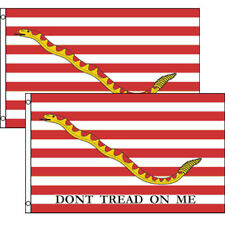 2 PACK - 3x5 Ft First Navy Jack DONT TREAD ON ME Tea Party Gadsden Flag rf picture