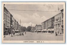 1919 Liberty Street Store Building Exterior Road Bath New York Vintage Postcard picture