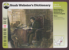 NOAH WEBSTER'S DICTIONARY 1828 American Book 1995 GROLIER STORY OF AMERICA CARD picture
