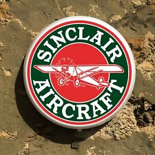SINCLAIR AIRCRAFT OIL LED SIGN WALL MOUNTED LIGHT BOX GARAGE VINTAGE AVIATION picture