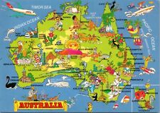 Postcard Map Australia souvenir picture