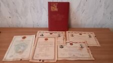 Old documents, 2 school certificates 3 certificates of honor per person 1930-40s picture