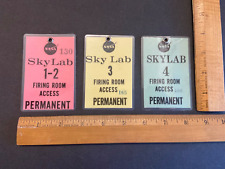 Original 1973 NASA SKYLAB 1-2 (3) (4) Firing Room Launch Access Badge 3 ITEM Lot picture