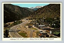 Idaho Springs CO- Colorado, Aerial View US Highway And Town, Vintage Postcard picture