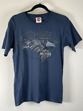 Harley Davidson Size Small HD Tee Shirt Top Blue Eagle Distressed Indiana picture