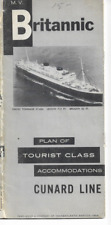 M.V. Britannic Plan Of Tourist Class (Deck Plan)  Cunard 1958 picture