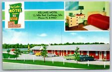 East Carthage Missouri~Kel-Lake Motel & Interior~Route 66~Roadside~1950s PC picture
