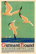 1929 “Outward Bound” Vintage Style Chicago Railway Poster - 24x36 picture