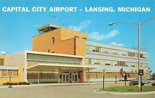 Lansing Michigan Capital City Airport Chrome Postcard LP77 picture