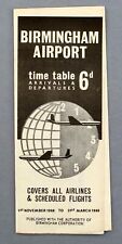 BIRMINGHAM AIRPORT TIMETABLE WINTER 1968/69 AIRLINE picture