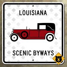 Louisiana Scenic Byways classic car highway marker 1993 road guide sign 16x16 picture