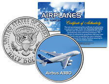 AIRBUS A380 * Airplane Series * JFK Kennedy Half Dollar Colorized US Coin picture