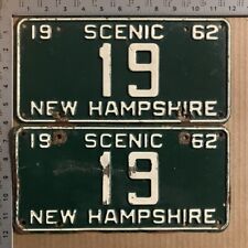 1962 New Hampshire low number license plate pair 19 YOM DMV LOW LOW LOW 12178 picture
