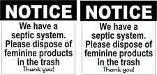 2.5in x 2.5in Dispose of Feminine Products in Trash Vinyl Stickers Sign Decals picture