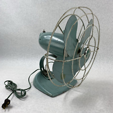 Vintage GE General Electric F17S125 Two Speed Oscillating Fan Teal picture