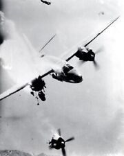 Martin B-26 Marauder hit by Flak looses engine 8x10 WWII World War 2 Photo 595a picture