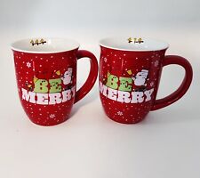 Peanuts Christmas Be Merry Snoopy & Woodstock 16oz Coffee Mugs, Set of 2 Cups picture