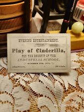 Very Rare 1874 Ticket To Cinderilla (Cinderella). picture