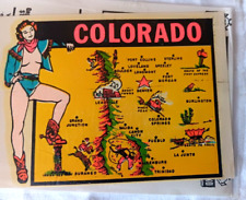 Vintage Impko  Decal Colorado Western Cowgirl Travel Luggage Sticker Sealed NOS picture