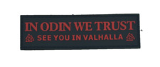 1 PIECE BLACK In Odin Trust Ticket Skull Odin Viking Patch PVC picture