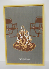 New Demdaco Framed Wall Art Print Wyoming Campfire Bonfire 12