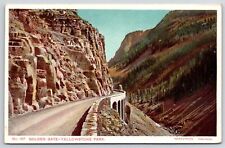 Golden Gate Yellowstone Park Road Way Through The Cliffs, Vintage Postcard picture