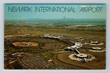 Newark NJ-New Jersey, Newark International Airport, Aerial View Vintage Postcard picture
