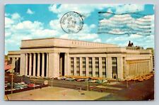 c1960 Philadelphia Pennsylvania Railroad Station Classic Cars VINTAGE Postcard picture