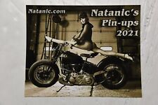 8x10 inch test print of Natanic's Pin-ups biker babe calendar cover - Harley picture