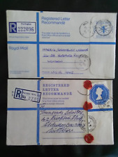 G B REGISTERED MAIL  1974 291/2 PENCE & 1990 1st CLASS  BLUE SIZE G ENVELOPE. picture