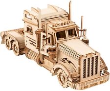 HEAVY TRUCK Semi-Trailer Tractor Big Rig Wood Scale Model Kit ROKR 3D Puzzle Toy picture