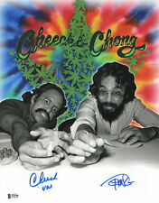 CHEECH AND CHONG SIGNED AUTO 11X14 PHOTO 'UP IN SMOKE' BAS BECKETT COA 543 picture