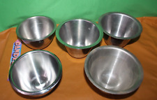 Vintage TWA Oneida 5 Piece Stainless Steel Serving Food Airline Bowls picture