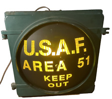 USAF Vintage KEEP OUT Signal Street Light Sign AREA 51 Eagle Military 14 X 14 picture