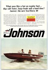 1950s JOHNSON MOTOR BOATS SEA-HORSE 40 GULF GASOLINE PRINT ADVERTISEMENT Z1766 picture
