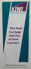 Vintage ca 1990s Kiwi International Airlines Brochure Newark Atlanta Chicago picture