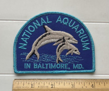 National Aquarium in Baltimore MD Jumping Dolphins Blue Embroidered Patch Badge picture