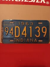 Vintage..Indiana license plate..1963...Lake Co...94D4139..GARAGE FIND..EX. SHAPE picture