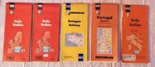 9 Older Huge Michelin Foldout Out Road Maps, Italy, Sicily, Portugal & More, VG+ picture