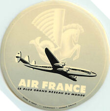 AIR FRANCE - Vibrant Old Airline Luggage Label, c. 1955      (Grey Version) picture