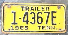 Tennessee License Plate 1965 1-4367E Trailer Small Tag 4