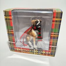 Boxer in Scarf Dog Christmas Holiday Ornament Sandicast Ornaments De Noël picture