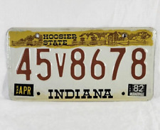 Vintage 1982 Indiana License Plate Hoosier State Abraham Lincoln Home 45V8678 picture