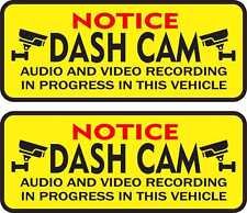 4.75in x 2in Notice Dash Cam Vinyl Stickers Car Truck Vehicle Bumper Decal picture